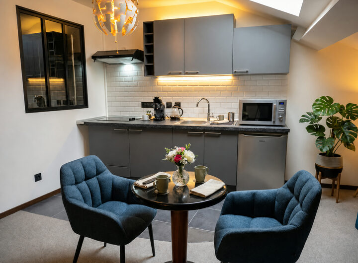 Cuisine équipée d’une suite du Roitelet